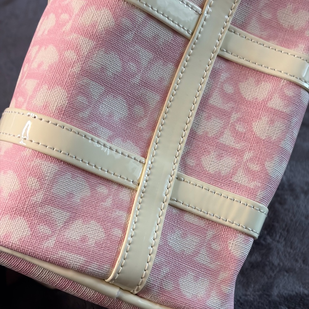 Mini Pink/ Cream Logo Coated Canvas w Leather Trim - Picture 7 of 11